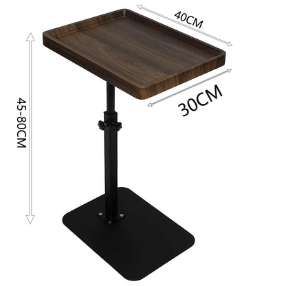C Shaped Living Room Side Table Sofa Side Cabinet Mobile Coffee Table Simple Small Square Table Bedroom Bedside Table with Wheel