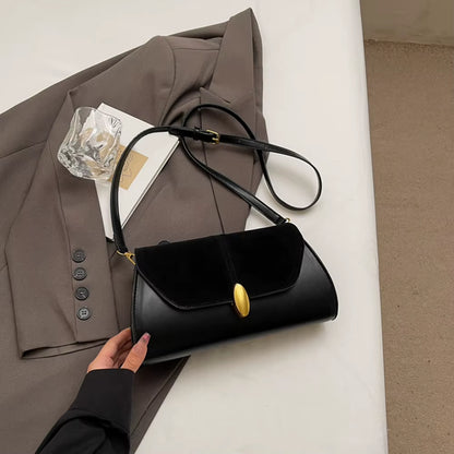 Fashion PU Shoulder Bag Stylish Crossbody Bag Adjustable Strap Vintage Small Tote Bag Trendy Commuting Bag Slouchy Hobo Bag