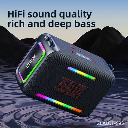 -S95 120W Waterproof Portable Loud Bluetooth Speaker, Wireless Outdoor Boombox Subwoofertriple Passive Radiators-Deep Bass