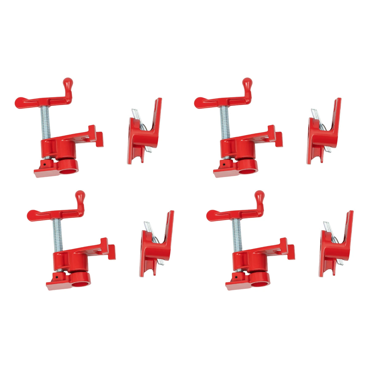 4-Piece Wood Gluing Pipe Clamp Set for 3/4" Threaded Pipes - Ideal for Woodworking Applications