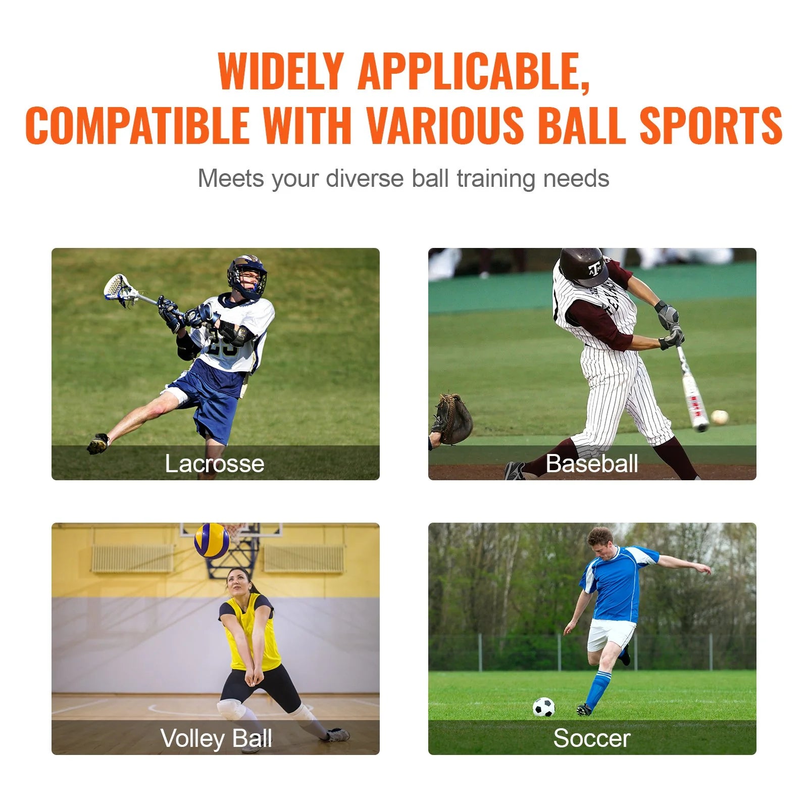 Lacrosse Rebounder for Backyard, 4X7 Ft Volleyball Bounce Back Net, Pitchback Throwback Baseball Softball Return Training Screen, Adjustable Angle Shooting Practice Training Wall with Target