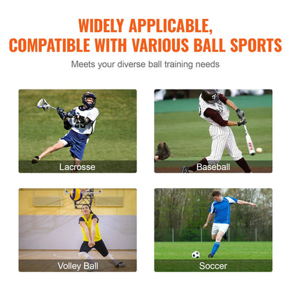 Lacrosse Rebounder for Backyard, 4X7 Ft Volleyball Bounce Back Net, Pitchback Throwback Baseball Softball Return Training Screen, Adjustable Angle Shooting Practice Training Wall with Target