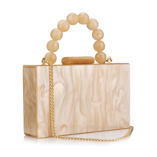 Women'S Wallet and Handbag Beach Flap Wedding Party Crossbody Bag Pearl Marble Dark Green Acrylic Pvc Evening Bag