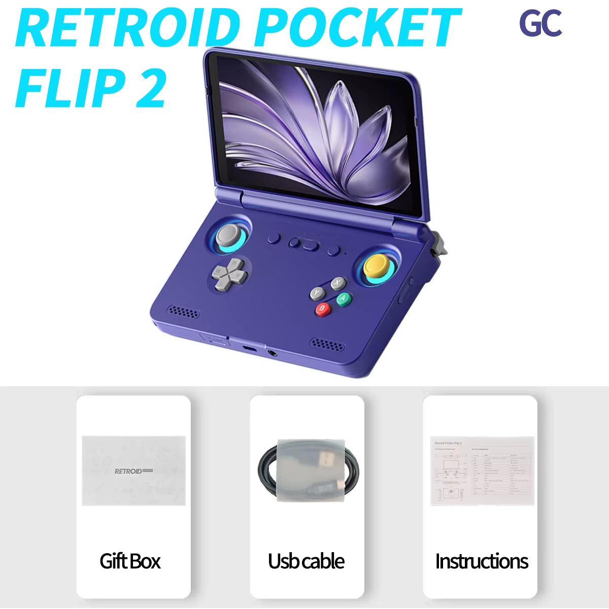2025  Flip2 Retro Handheld Game Console Android13 5.5 Inch AMOLED Touch Screen Video Player Wifi Bluetooth PSP PS2