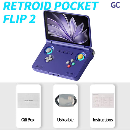 2025  Flip2 Retro Handheld Game Console Android13 5.5 Inch AMOLED Touch Screen Video Player Wifi Bluetooth PSP PS2
