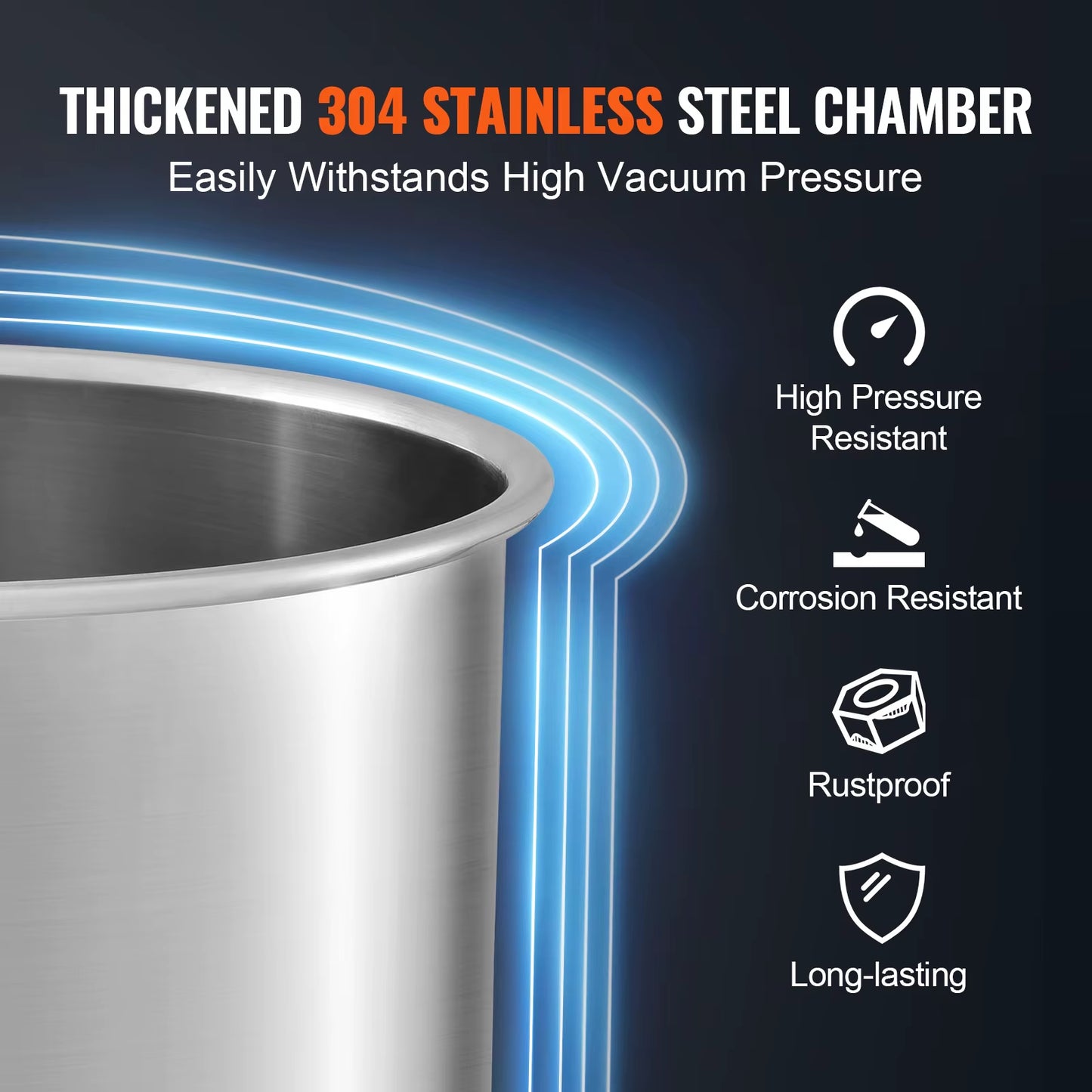 3 Gal Upgraded Tempered Glass Lid Vacuum Degassing Chamber 304 Stainless Steel for Stabilizing Wood, Resin Degassing