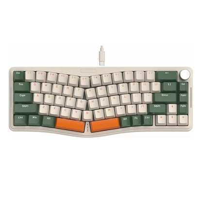 AKS068 Alice Layout Wired Mechanical Keyboard, Gasket Mount 68 Keys Ergonomic 60% Gaming Keyboard USB-C, Hot-S