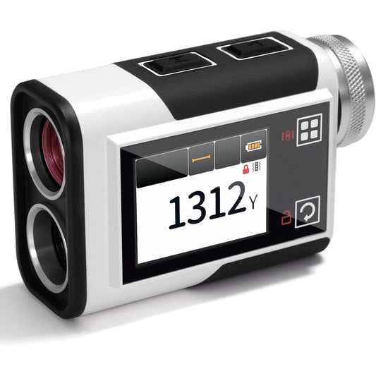 CIGMAN Golf Rangefinder 1312 Yards Slope Compensation 2.4 Inch Touchscreen 6X Magnification Flag Lock Vibration Rechargeable USB-C Golf Accessories IP54 Water Resistant