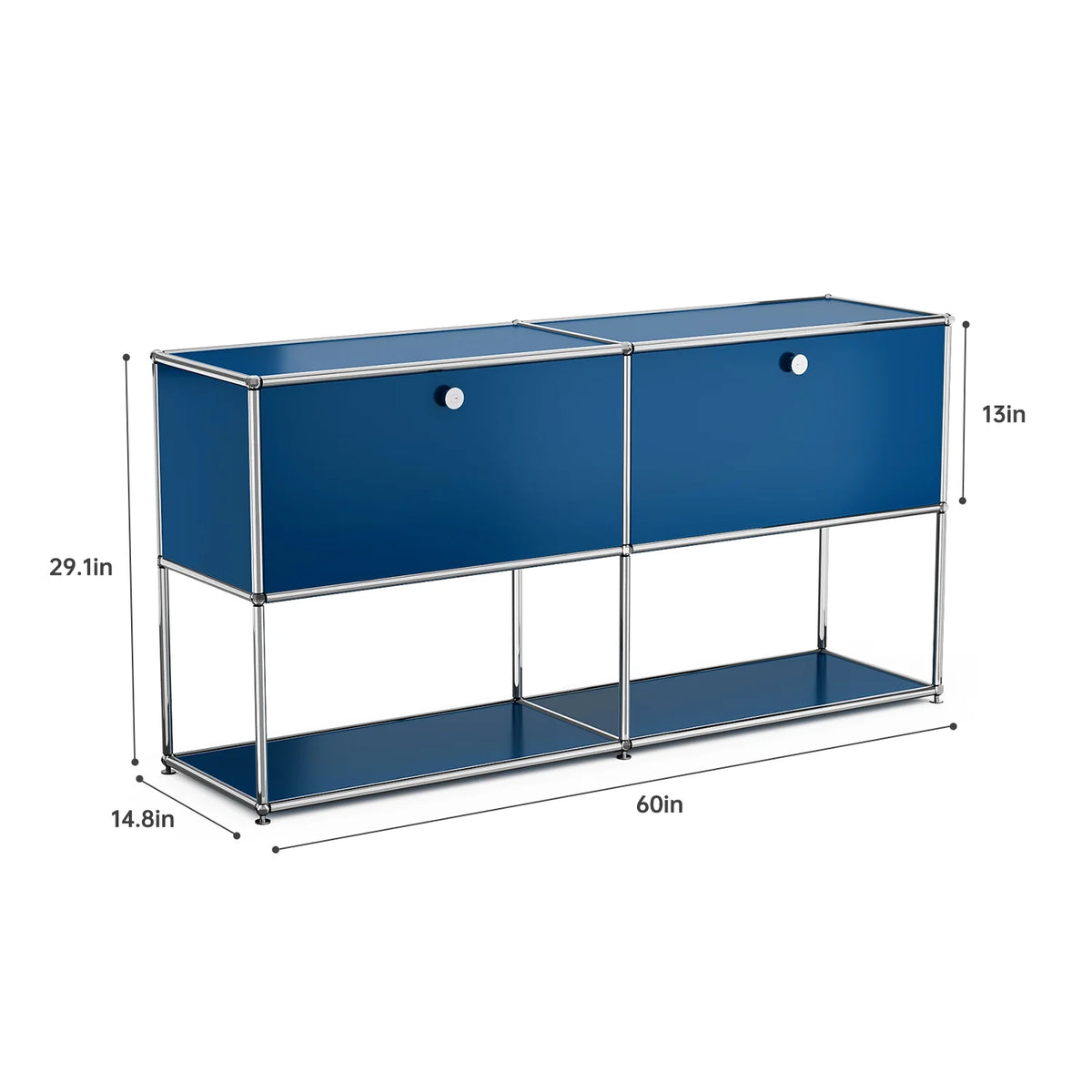 Contemporary Stainless Steel Storage Cabinet and TV Stand for Living Room and Home Office