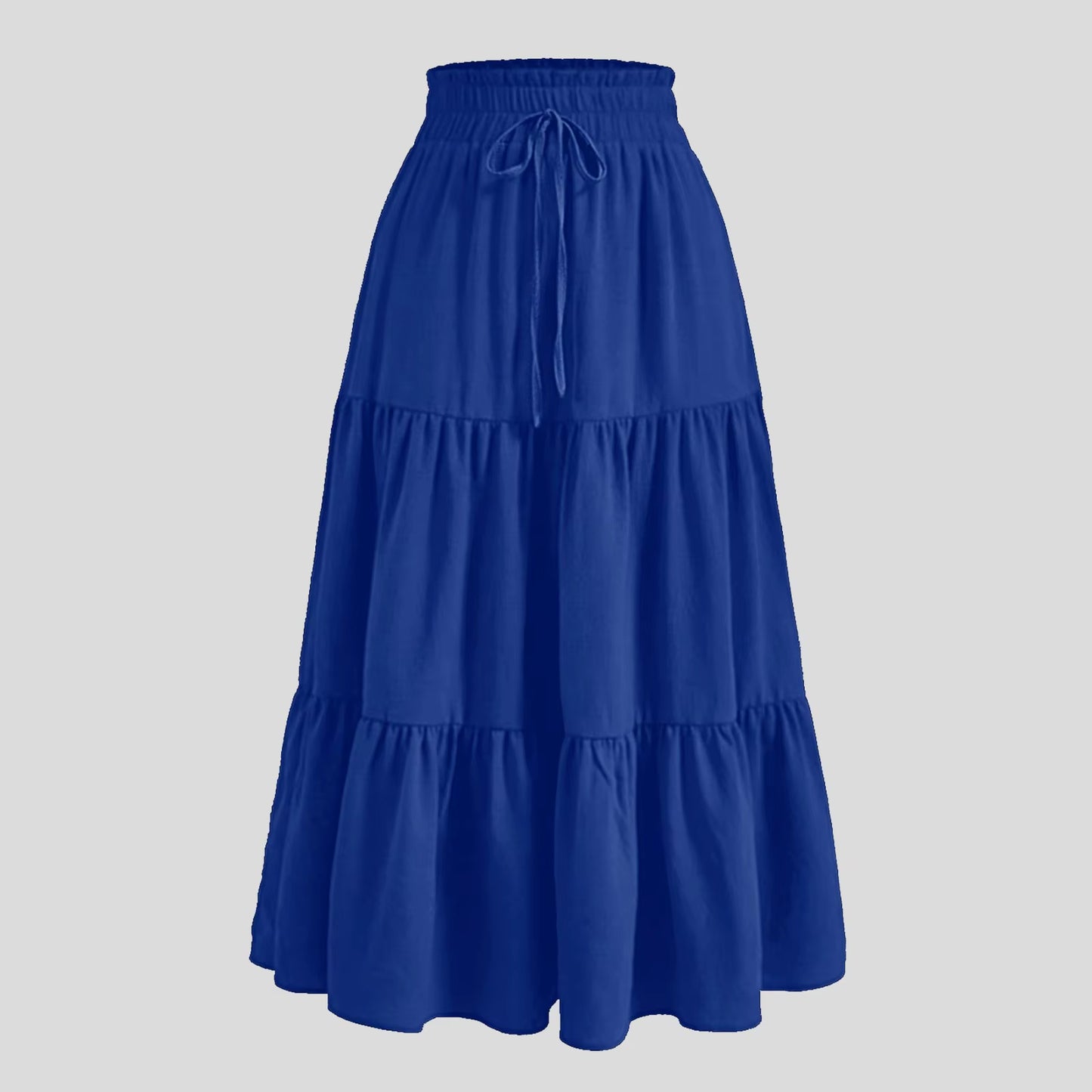 Women'S Boho Floral Print Skirt Vintage High Waist Maxi Skirts Summer Casual Loose Beach Skirt Elegant Ladies Flowy Ruffle Skirt