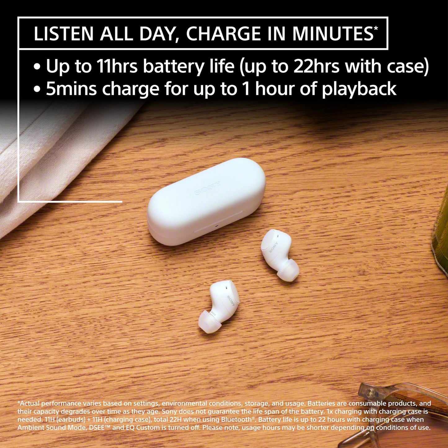 Sony WF-C510 Truly Wireless Earbuds with 22-Hour Battery, IPX4, Multipoint,Bla