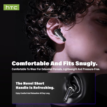 Bluetooth Wireless Headphones HTC NE70 with Microphone, AI Translator, 30-Hour Battery Life, and Full HD LCD Display