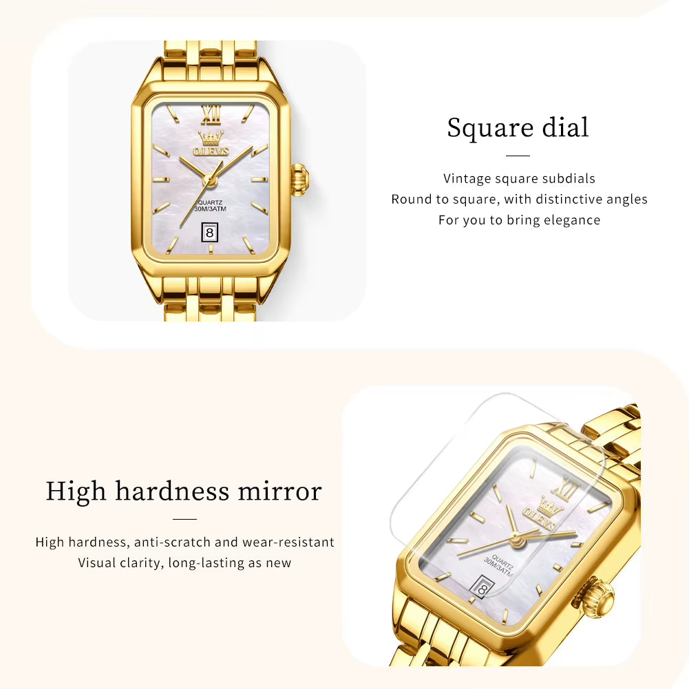 Luxury Brands Women'S Watches Trend Waterproof Simple Atmosphere Stainless Steel Quartz Wrist Watch Original Certification