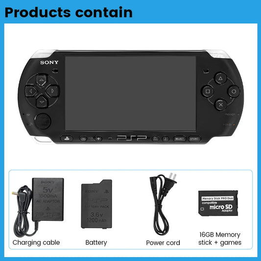 100% Original Sony Psp 3000 (PSP-3006) PIANO BLACK PSP3000 Game Console  Handheld GBA Arcade Game Console (Gift Game)