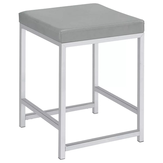 Umbridge Modern Upholstered Square Vanity Stool Light Gray