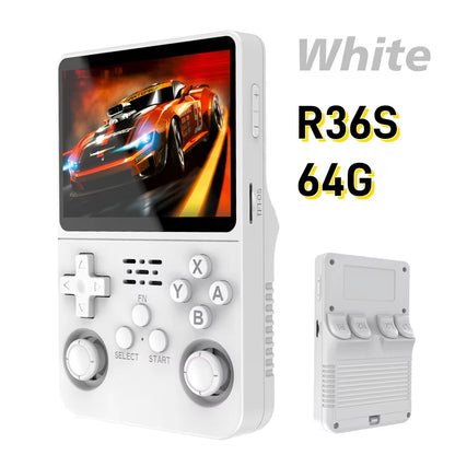 R36S Game Console Linux System 64G Portable Video Consoles 3.5 Inch IPS Screen with Retro Games Pocket Handheld Game Players