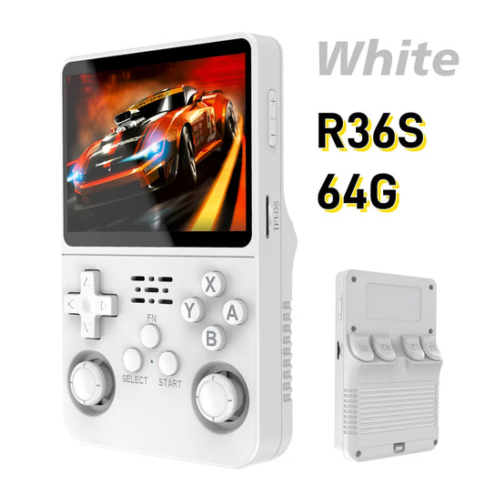 R36S Game Console Linux System 64G Portable Video Consoles 3.5 Inch IPS Screen with Retro Games Pocket Handheld Game Players
