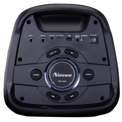 Norcent Dual 6.5" Portable Party Bluetooth Speaker with Flashing LED Lights