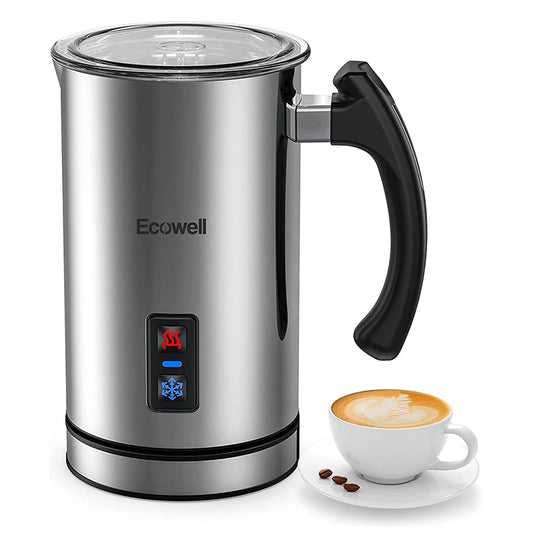  Milk Frother, Coffee Frother Electric, Automatic Hot and Cold Foam Frother, Stainless Steel Milk Steamer and Frother for Latte, Macchiato, Cappuccinos 8.1Oz/240 Ml Silver, WMMF02