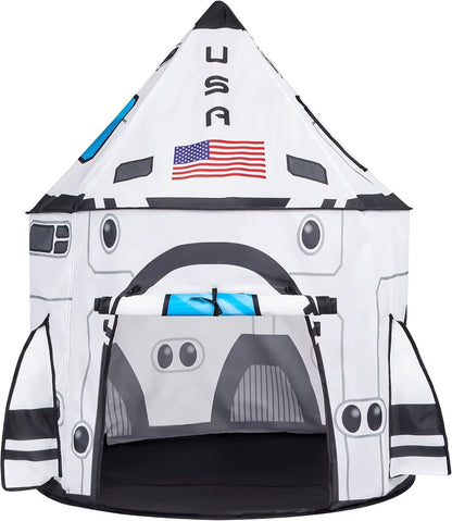 Joyfy Rocket Ship Play Tents Set Pop up Play House with Tunnel 3-Piece Play Tent for Kids Pretend Play Birthday Gift
