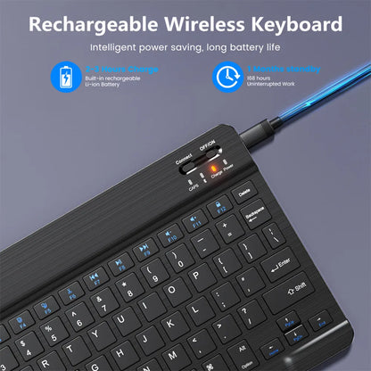 Wireless Bluetooth Keyboard and Mouse for iOS, Android, and Windows Tablets - Compatible with iPad Air, Mini, Pro 