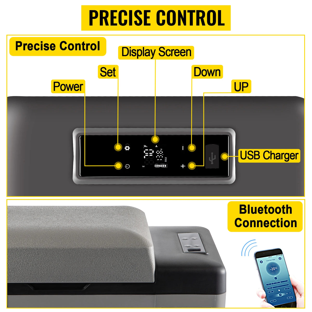 Succebuy Portable Compressor Car Refrigerator and Freezer (15L - 55L) for Camping and Travel, DC 110-240V Ice Box