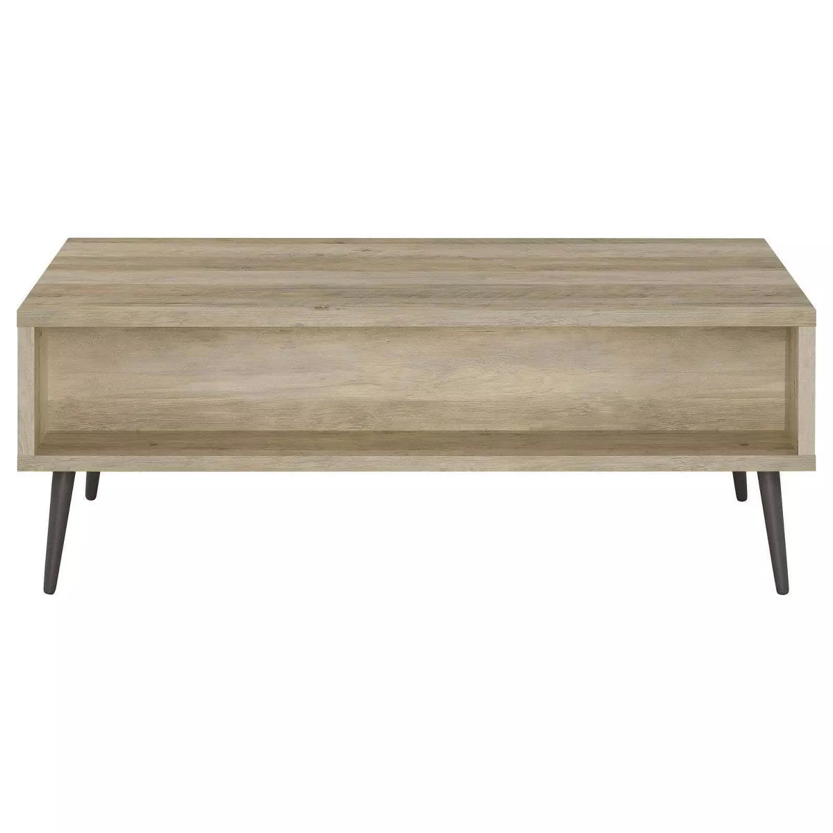 Mid Century Modern Wood Coffee Table with Drawer and Shelf Antique Pine/Gray