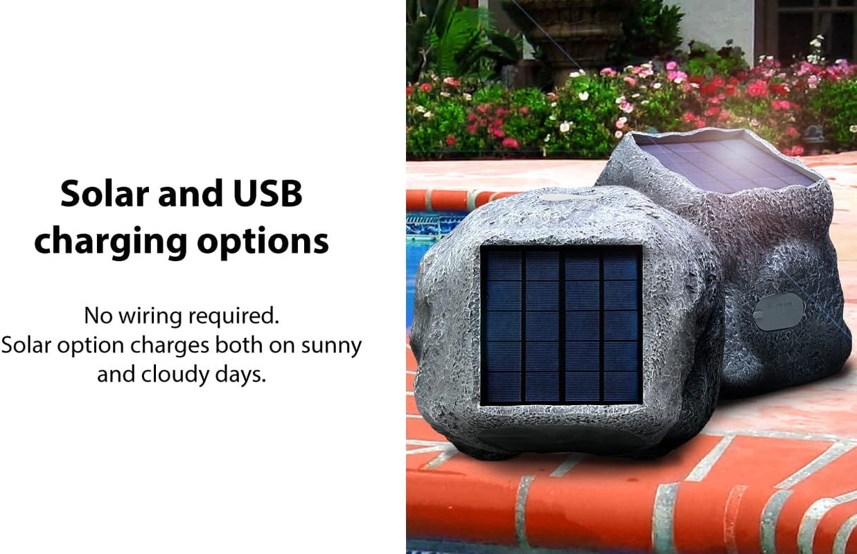 Soundpro Bluetooth Multi-Link Solar Rechargeable Wireless Rock Speaker