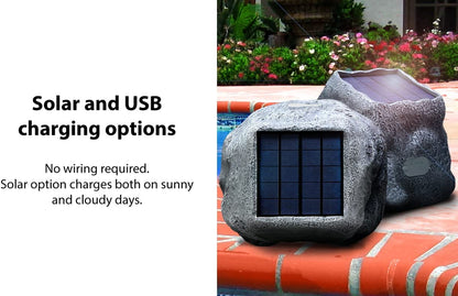 Soundpro Bluetooth Multi-Link Solar Rechargeable Wireless Rock Speaker