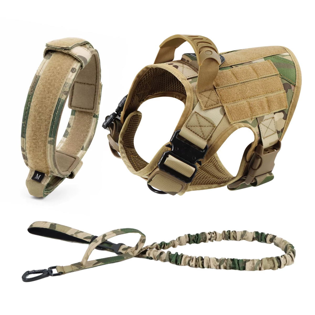 Large Dog Harness and Leash Set for German Shepherds and Malinois - Training and Walking Vest with Collar for Medium to Large Dogs