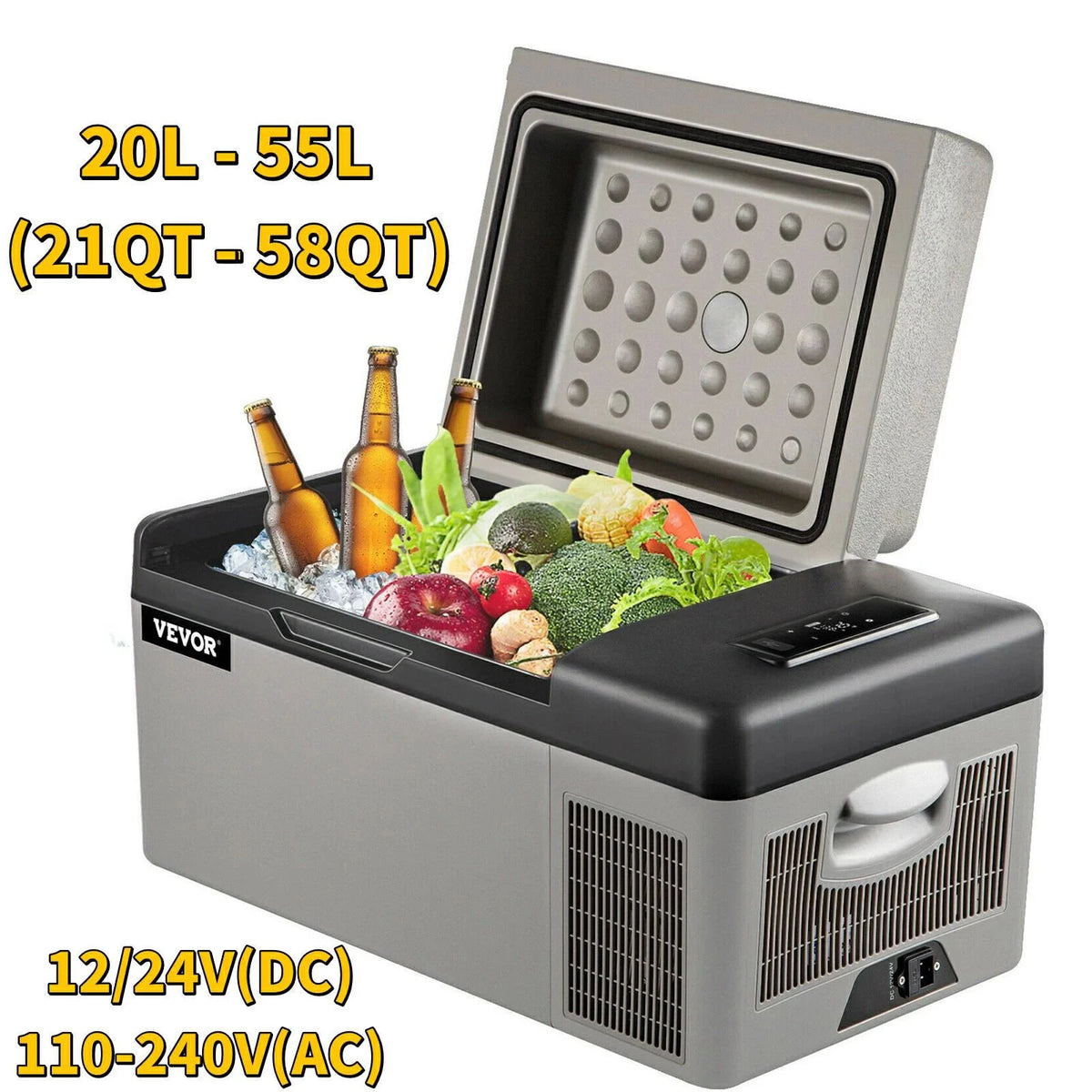 Succebuy Portable Compressor Car Refrigerator and Freezer (15L - 55L) for Camping and Travel, DC 110-240V Ice Box