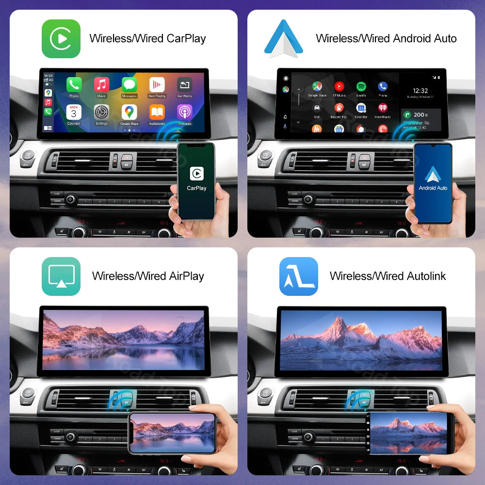 12.3-Inch Ultra-Thin Multimedia Touchscreen for BMW 5 Series F10 F11 CIC NBT EVO System with Wireless CarPlay and Android Auto Integration