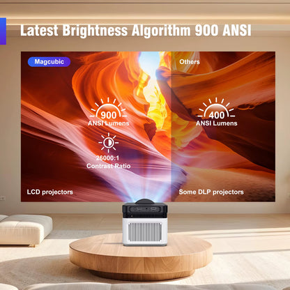 Ultra Short Throw HY450 Projector with Auto Offset 8K 4K 1080P 900ANSI BT5.4 Electronic Focus Wifi6 Allwinnerh716 Voice