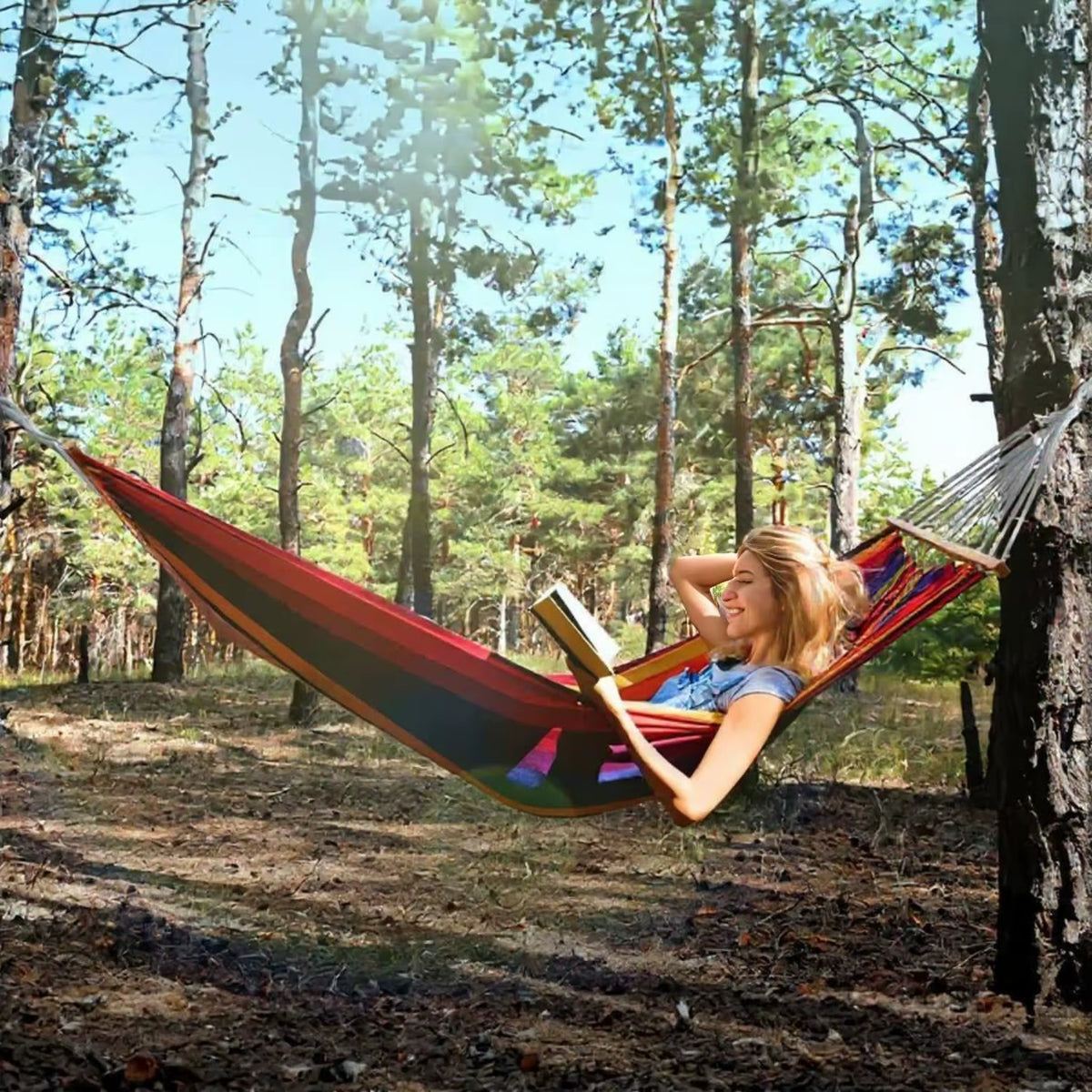 Gyroor Adjustable Hammock Stand - 600 lb Capacity Stylish Hammock Bed with Storage Bag for Outdoor Relaxation