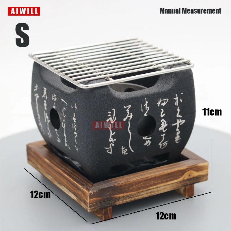 Portable BBQ Grill Korean Food Carbon Furnace Barbecue Stove Charcoal Cooking Oven Household Outdoor Reusable Grill Box