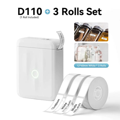 Niimbot D110 Mini Label Printer Pocket Thermal Wireless Adhesive Sticker DIY Name Tag Maker for School Home Office