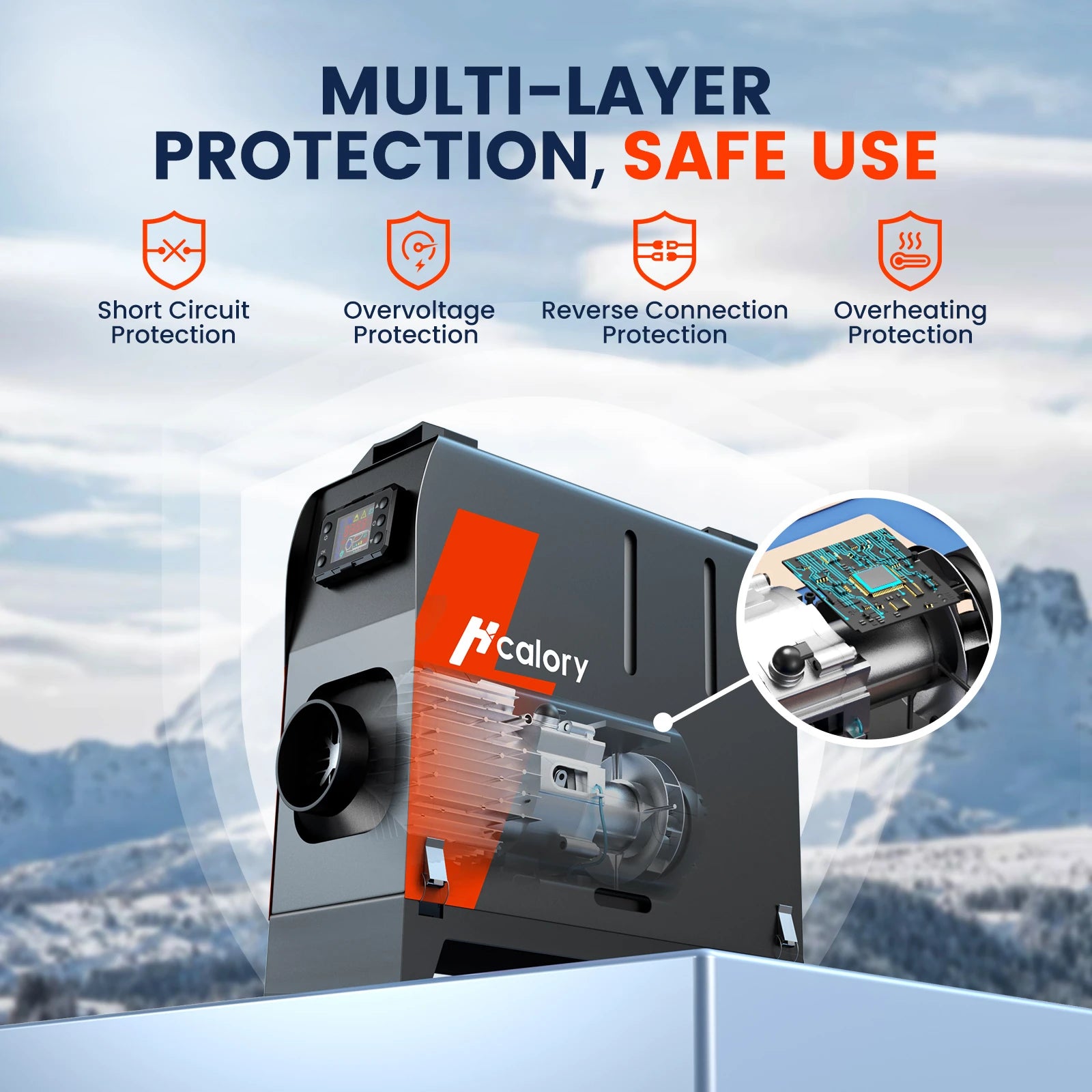 12V 5-8KW Car Diesel Air Heater Portable Parking Heater Heating LCD Display All-In-One with Remote Controlfor Car Trucks Boat Bus RV Trailer