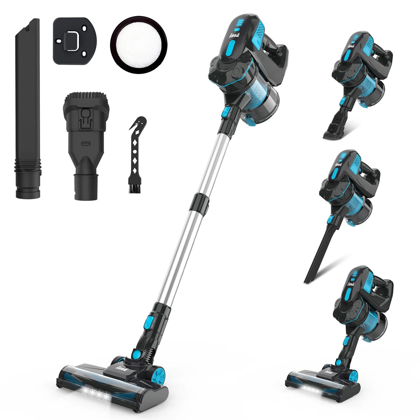 Cordless Vacuum Cleaner, 20Kpa Stick Vacuum up to 40Min Runtime, 6-In-1 Cordless Stick Vacuum for Household Cleaning