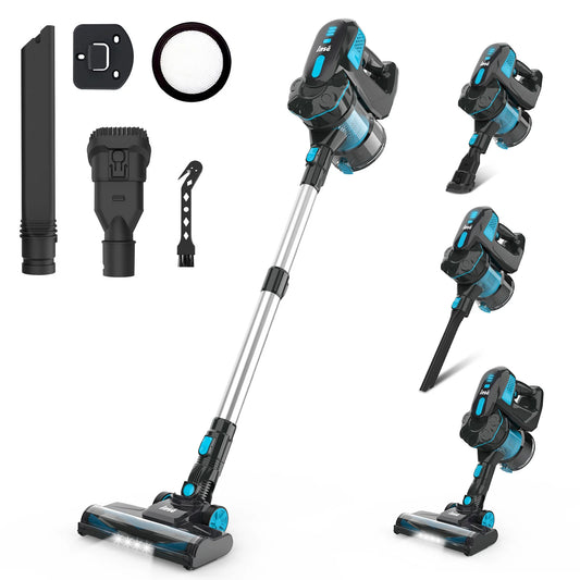 Cordless Vacuum Cleaner, 20Kpa Stick Vacuum up to 40Min Runtime, 6-In-1 Cordless Stick Vacuum for Household Cleaning