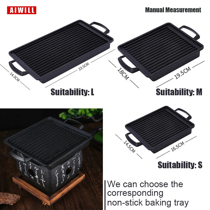Portable BBQ Grill Korean Food Carbon Furnace Barbecue Stove Charcoal Cooking Oven Household Outdoor Reusable Grill Box