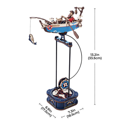 Robotime Gravity Swing Model Building Kit - 3D Wooden Puzzle Set for Sky Captain and Ocean Fisher - Ideal Gifts for Adults and Teens