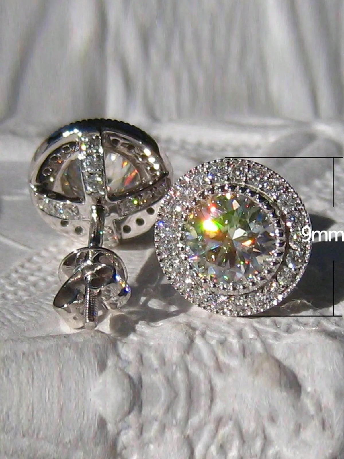 Korean Style Bridal Earrings with Sparkling Round Stones and Full Drill Design - Elegant and Delicate Casual Accessories for Valentine's Day