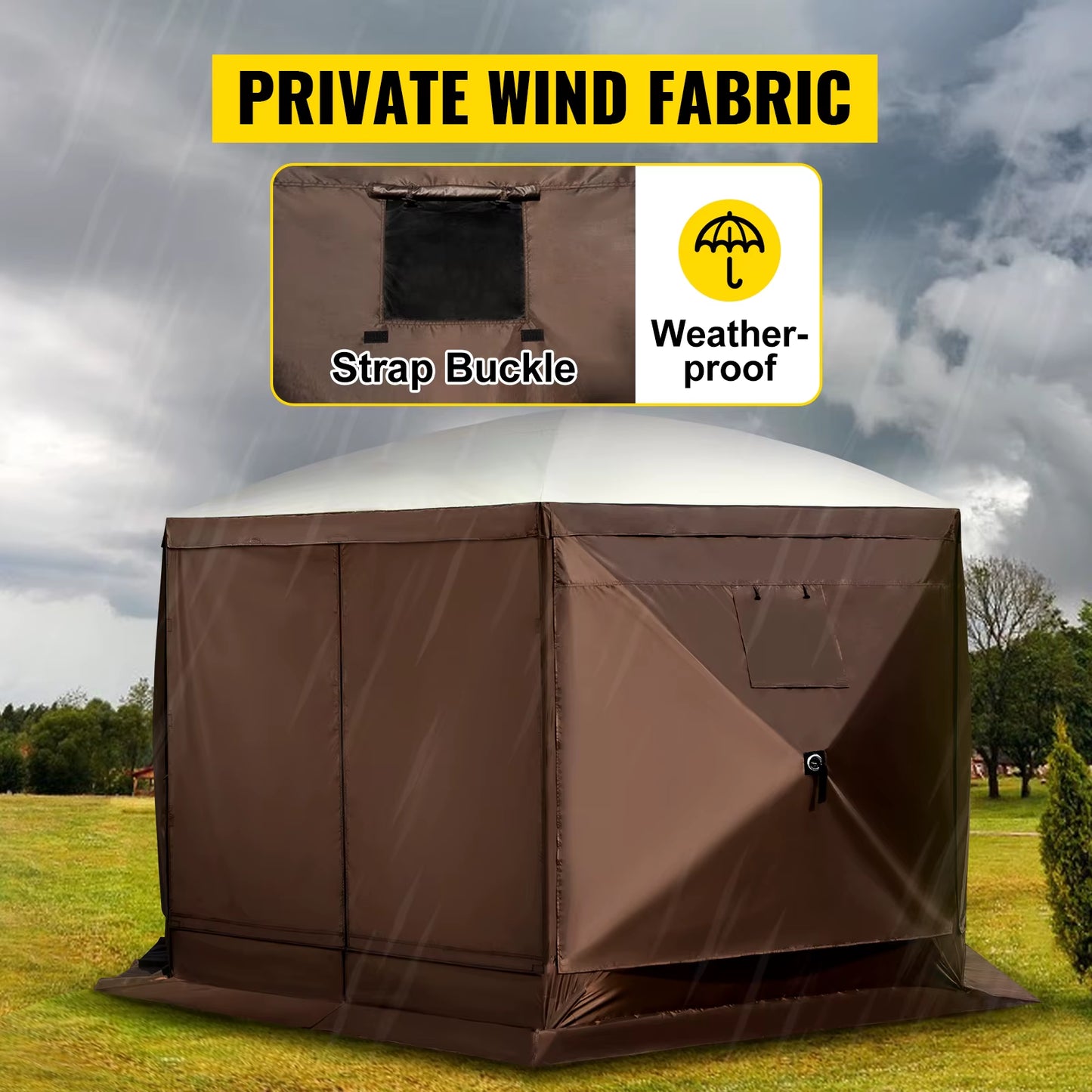 Pop-Up Camping Gazebo Camping Canopy Shelter 6 Sided 12' X 12' / 10' X 10' Sun Shade Tents & Canopies Camping & Hiking