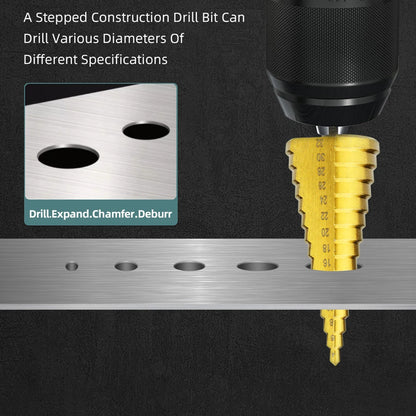 HSS Titanium Step Drill Bit High Speed Stepped Drill Set Saw Drill Tools Conical Stage Drill for Metal Wood 4-12 4-20 4-32Mm