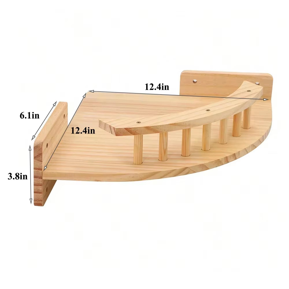Wall-Mounted Cat Climbing Shelf with Four-Step Stairway and Sisal Scratching Post for Enhanced Pet Play and Comfort