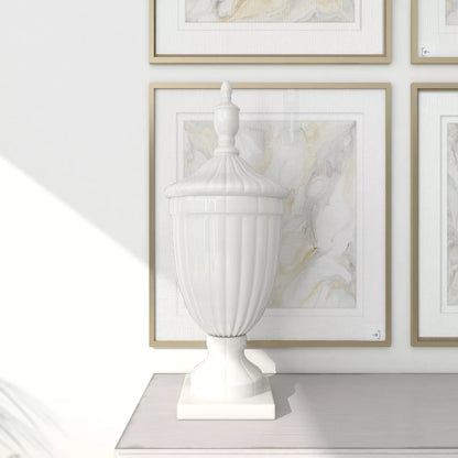 26-Inch Contemporary White Ceramic Vase - Elegant Large Tabletop Decor with Unique Design