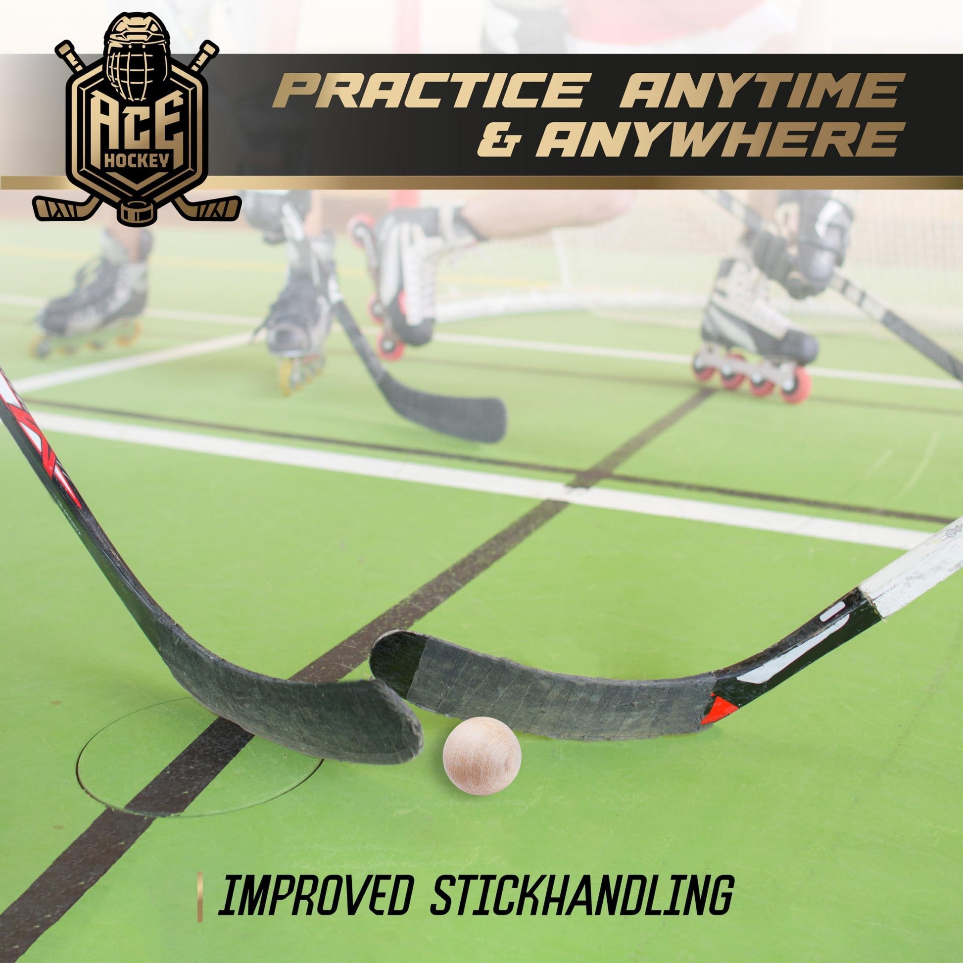 Swedish Stickhandling Balls Unfinished Hardwood No Bounce Floorball Training Equipment for Floor Dribbling Skills Dekes Fakes & Ball Handling Drills 2 Inch Diameter