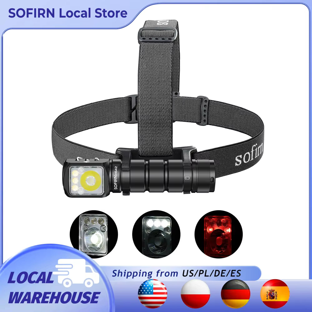 SOFIRN HS42 2100 Lumen Rechargeable Headlamp with SST40 LED and Magnetic Base for Camping