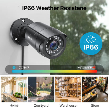 1080P 4 Pack HD TVI Security Cameras Outdoor Indoor Weatherproof Bullet Surveillance Camera for Analog CCTV DVR System