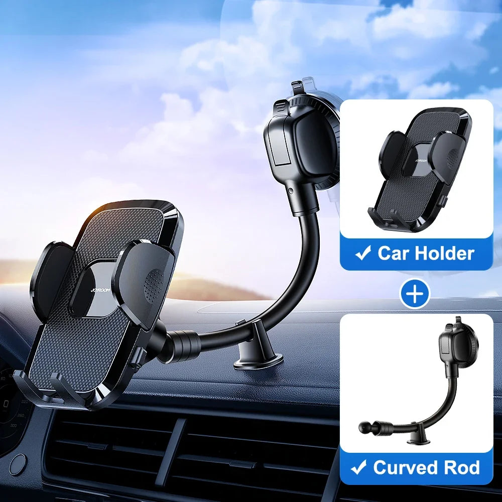 Dashboard Phone Holder for Car【360° Widest View】9In Flexible Long Arm, Universal Handsfree Auto Windshield Air Vent Phone Mount